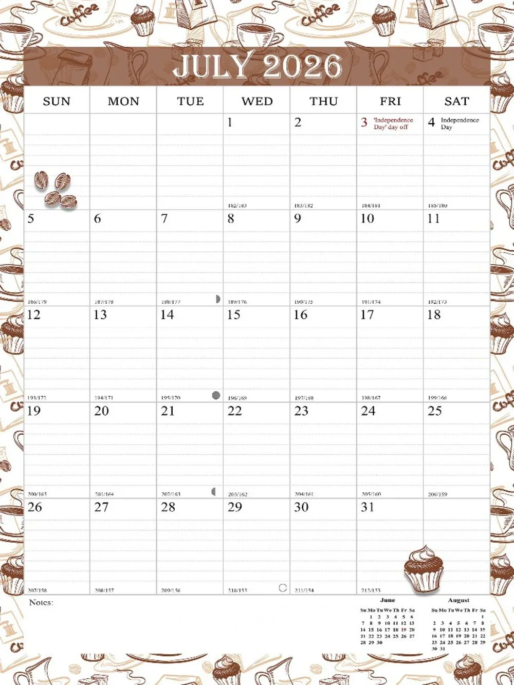 2026-2027 Wall Calendar Spiral-bound Twin-Wire Binding - 18 Months 8.5